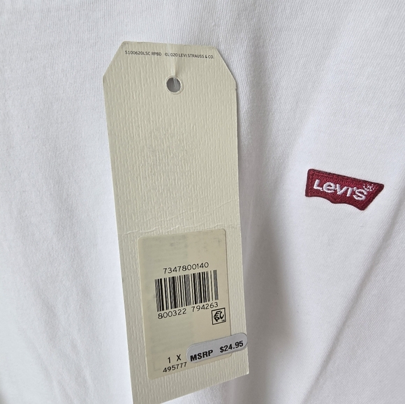 Levi's White Short Sleeve Tee Cotton Essential Basic Size 1X XL - Picture 3 of 6